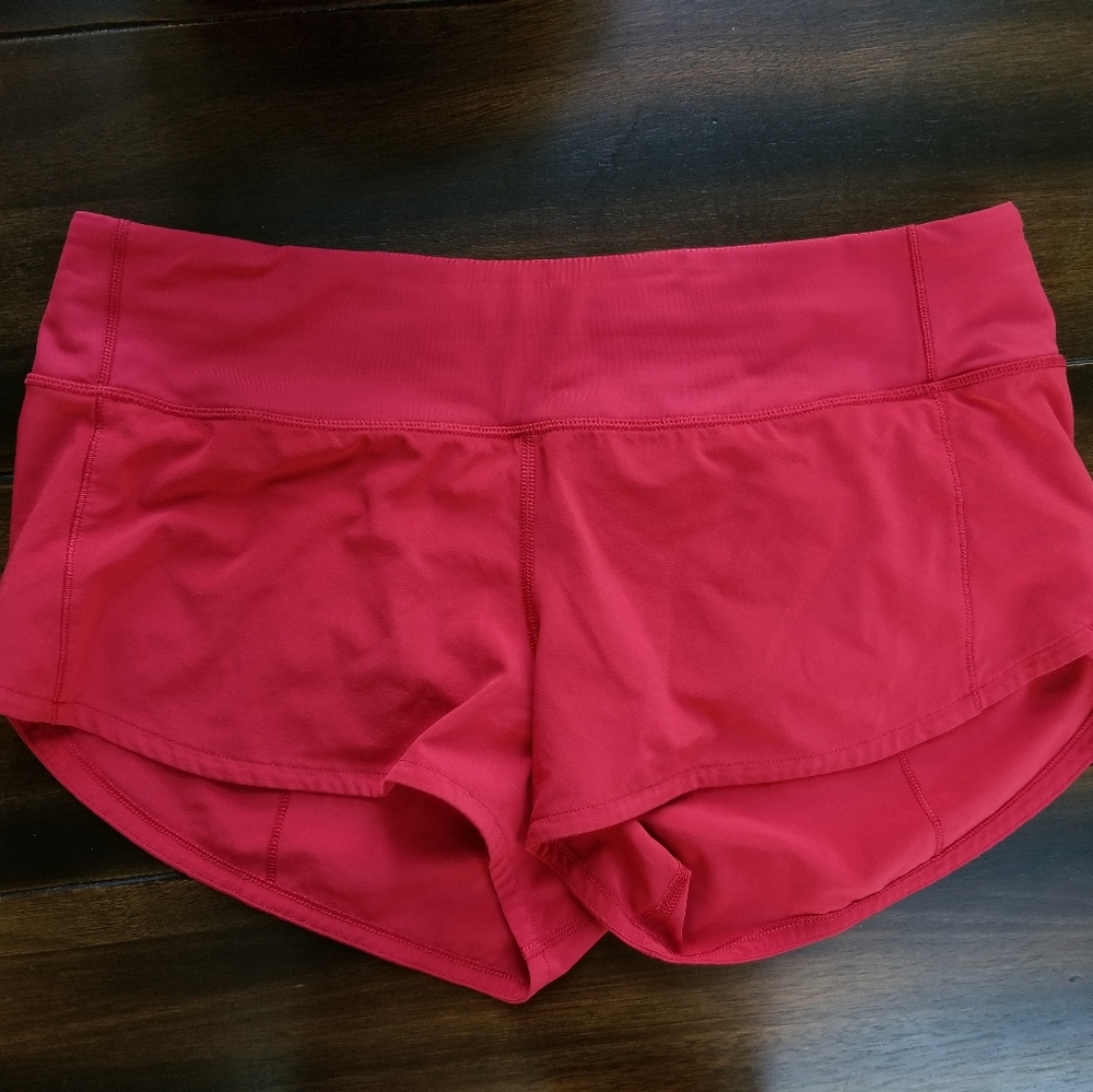 lululemon speed up shorts red